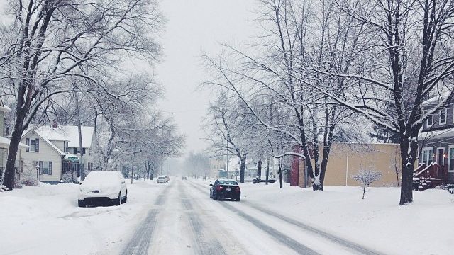 Snow on Road in Royal Oak