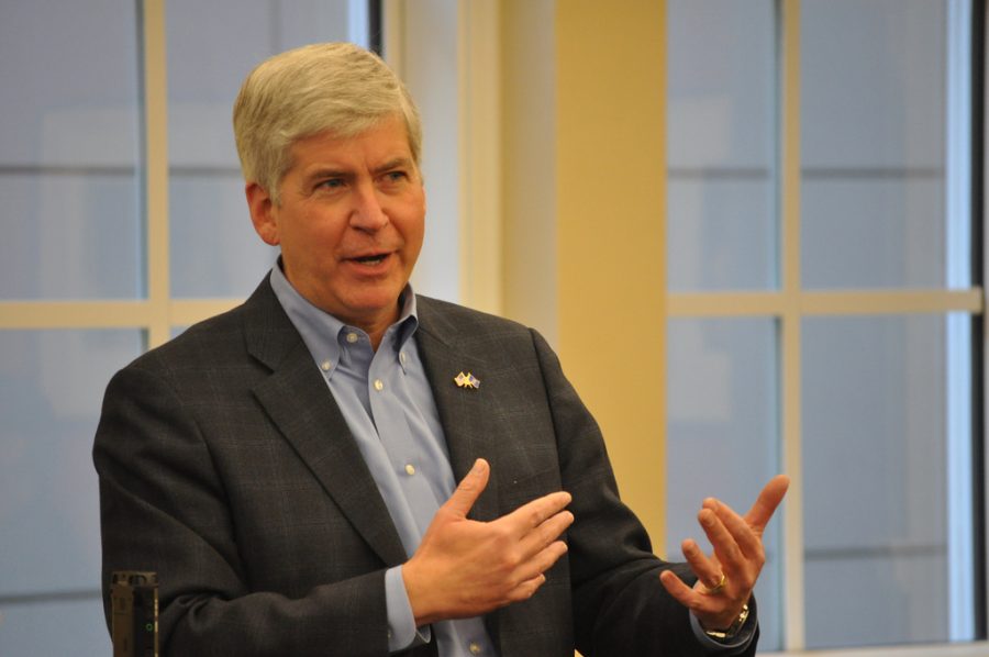 Governor Snyder giving speech