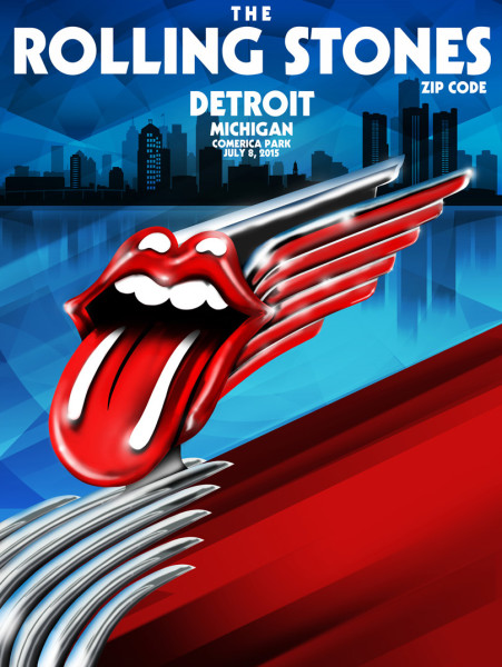 rolling stones detroit poster