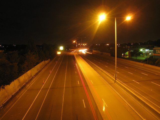 Lights on Freeway