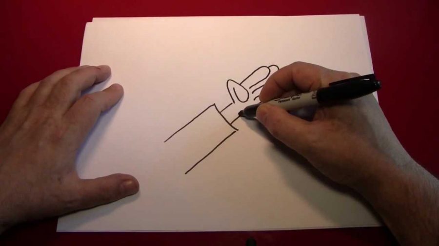 Cartoonist Drawing hand art sharpie picture paper