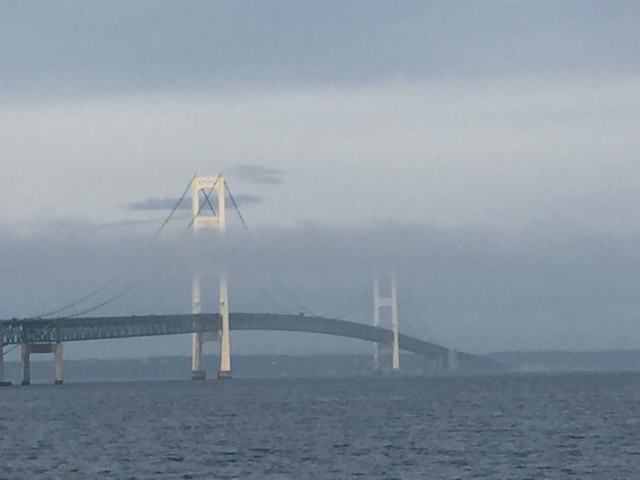 Mackinac Bridge in Fog