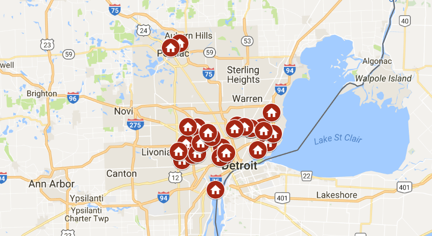 2017 School Closure Map Metro Detroit