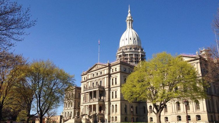 Michigan State Capitol Lansing in Spring