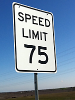Speed Limit Sign 75 MPH