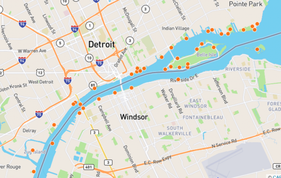 Detroit River Map