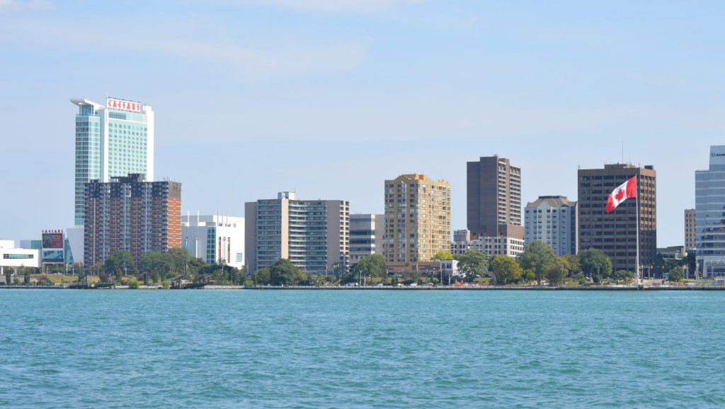 A view of the Windsor, Ontario skyline.