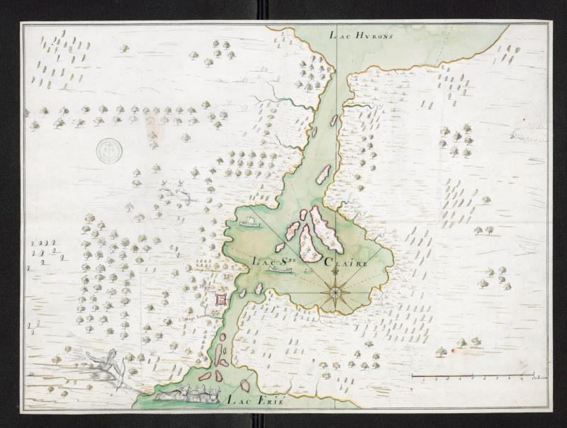 Map of 'Lac Sainte-Claire' 1702
