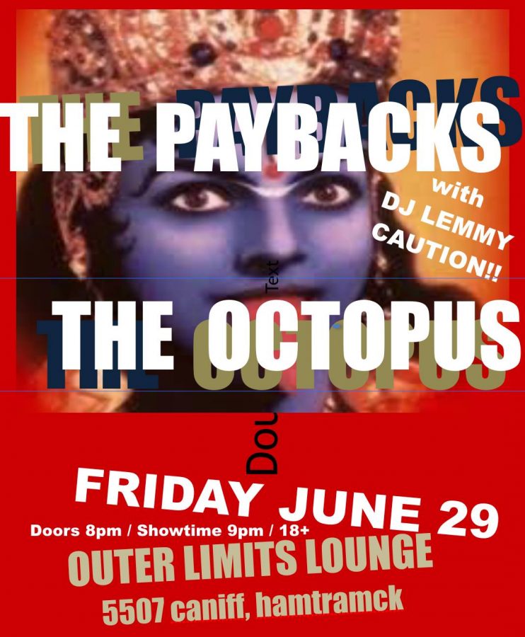 The Paybacks show flyer