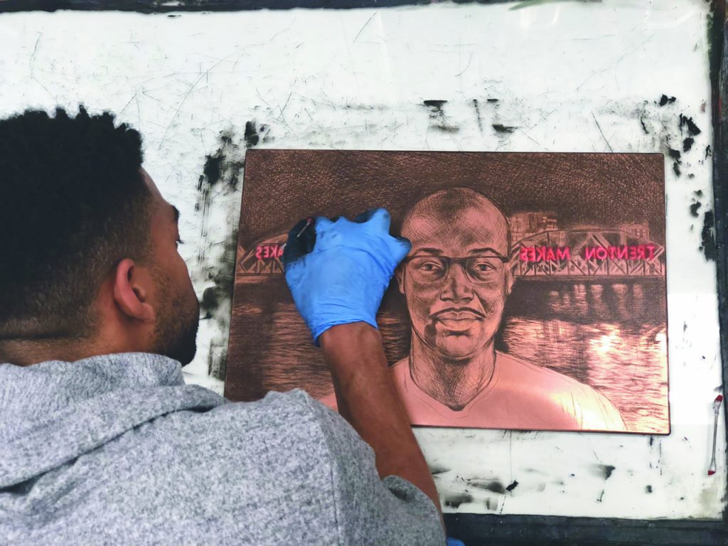Detroit Artist Mario Moore at Work in the Studio
