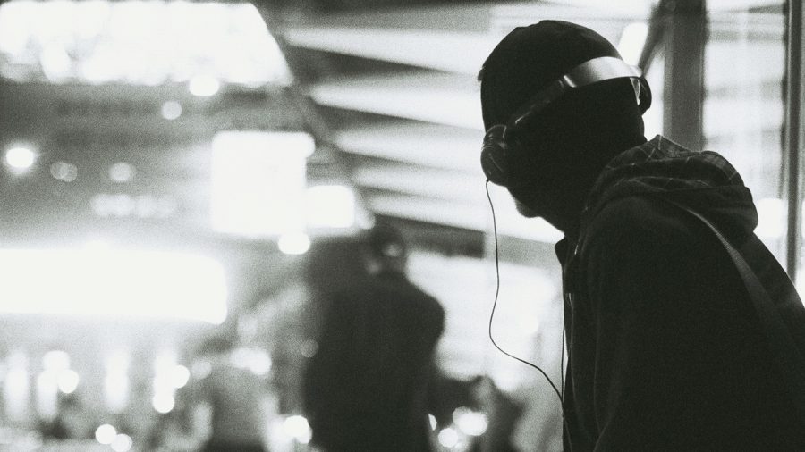 man with headphones