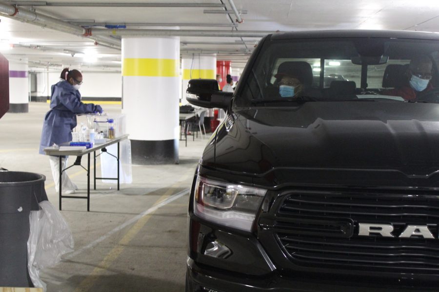 Drive-up covid-19 vaccine at tcf center