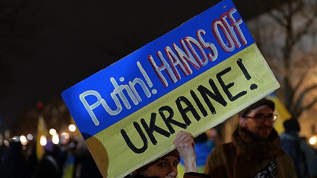 Ukraine solidarity protest in Berlin, Feb. 02, 2022