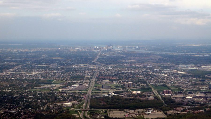 Aerial view of the Dearborn area.