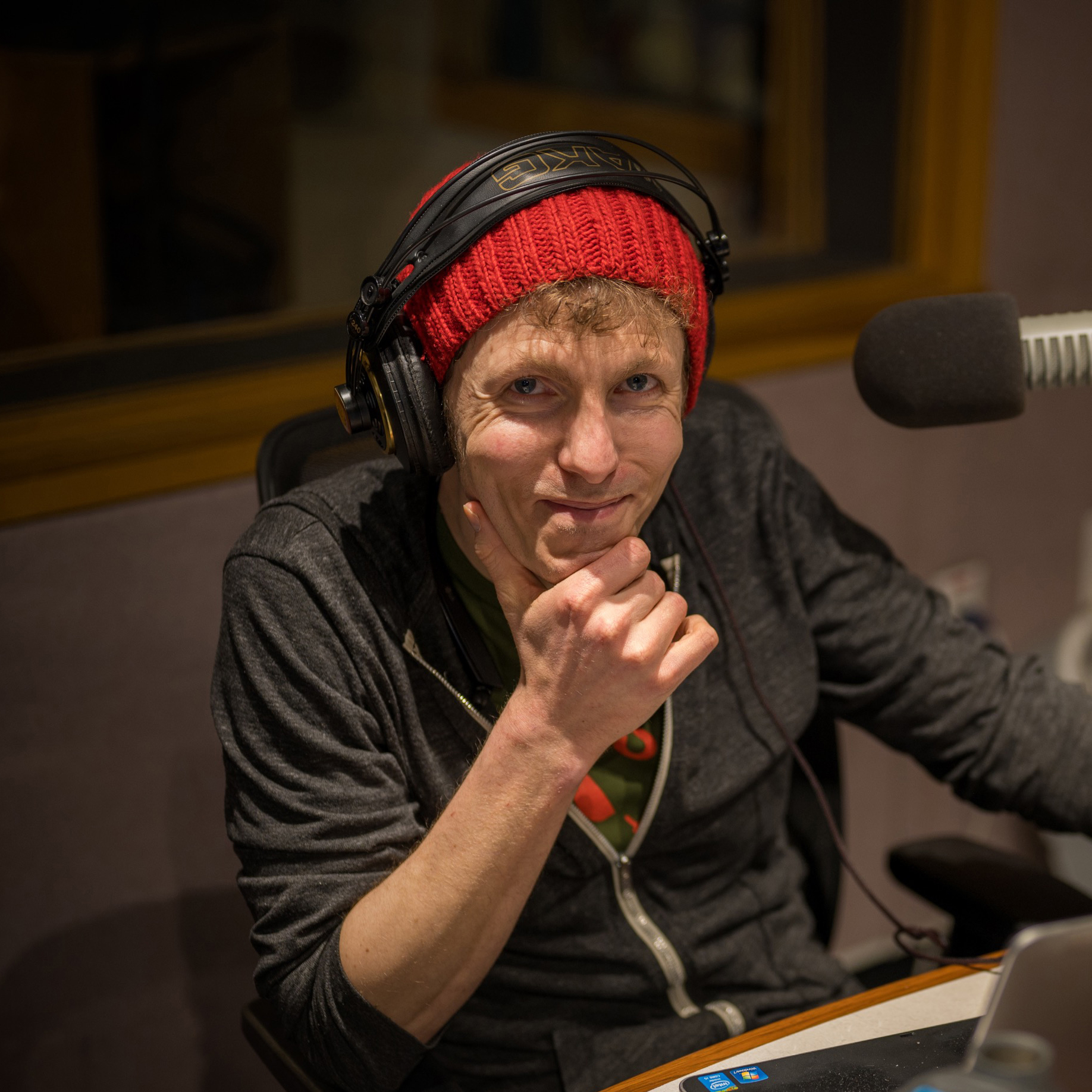 Jeff Milo inside the WDET studio.