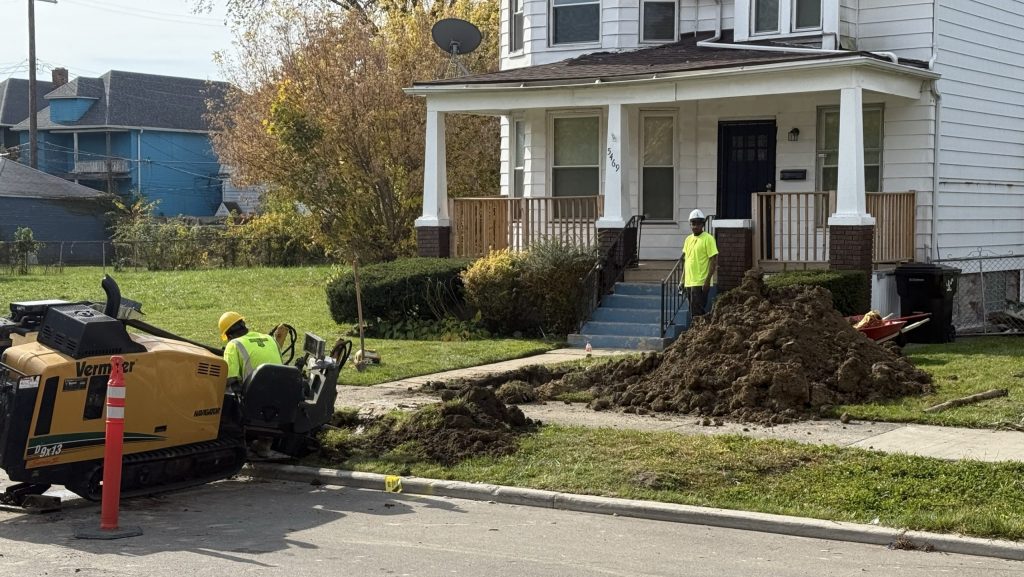 Detroit Water and Sewerage Department employees replacing lead service lines in Detroit's Pingree Park neighborhood, October 2024.